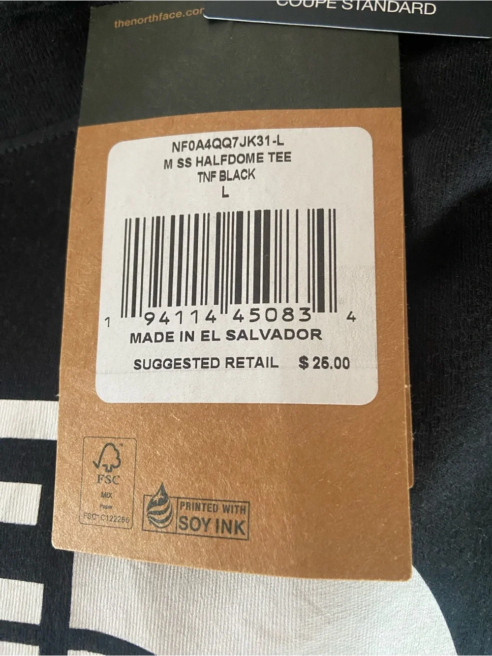 NWT Mens The North Face black t-shirt (Large)